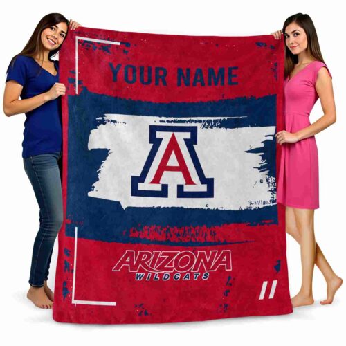 customized arizona wildcats paint strokes red white blanket fashion forward