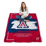 customized arizona wildcats paint strokes red white blanket best selling
