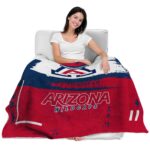 customized arizona wildcats paint strokes red white blanket best selling
