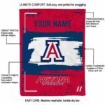 customized arizona wildcats paint strokes red white blanket best selling