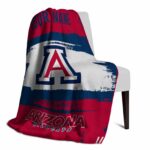 customized arizona wildcats paint strokes red white blanket best selling
