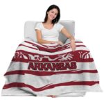 customized arkansas razorbacks floral stripes red white blanket best selling