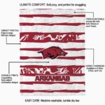 customized arkansas razorbacks floral stripes red white blanket best selling