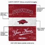 customized arkansas razorbacks grunge texture red white blanket new arrival