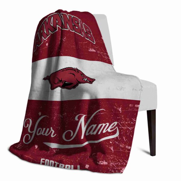 customized arkansas razorbacks grunge texture red white blanket top rated