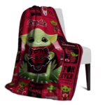 customized arkansas state red wolves baby yoda scarlet blanket best selling