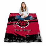 customized arkansas state red wolves grunge streaks scarlet blanket best selling