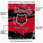 customized arkansas state red wolves grunge streaks scarlet blanket best selling