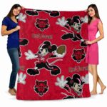 customized arkansas state red wolves mickey scarlet blanket best selling