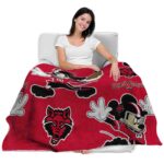 customized arkansas state red wolves mickey scarlet blanket best selling