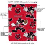 customized arkansas state red wolves mickey scarlet blanket best selling