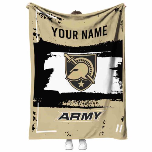 customized army black knights paint strokes gold white blanket best selling