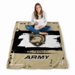customized army black knights paint strokes gold white blanket best selling