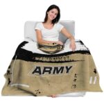 customized army black knights paint strokes gold white blanket best selling