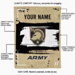 customized army black knights paint strokes gold white blanket best selling