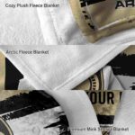 customized army black knights paint strokes gold white blanket best selling