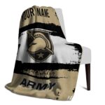 customized army black knights paint strokes gold white blanket best selling