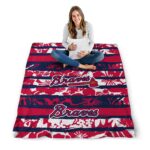 customized atlanta braves floral stripes navy white blanket high quality