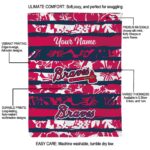 customized atlanta braves floral stripes navy white blanket new arrival