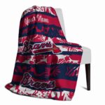 customized atlanta braves floral stripes navy white blanket top rated