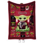 customized atlanta falcons baby yoda red blanket best selling