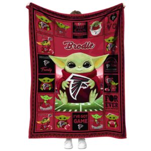 customized atlanta falcons baby yoda red blanket best selling