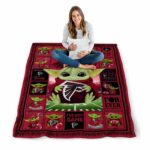 customized atlanta falcons baby yoda red blanket high quality