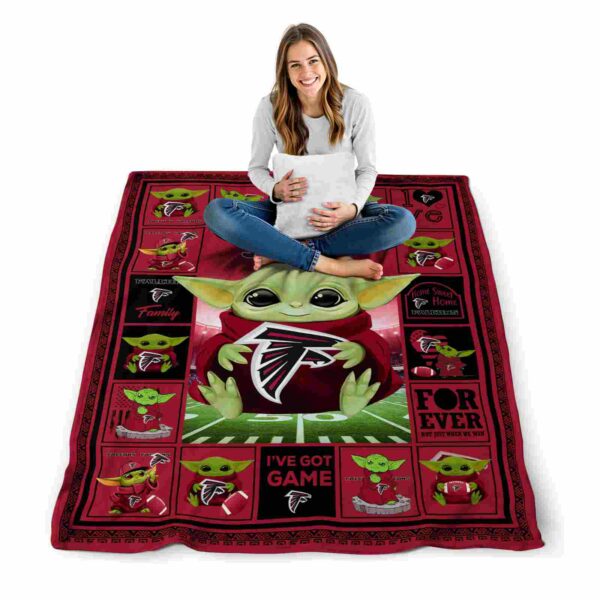 customized atlanta falcons baby yoda red blanket high quality