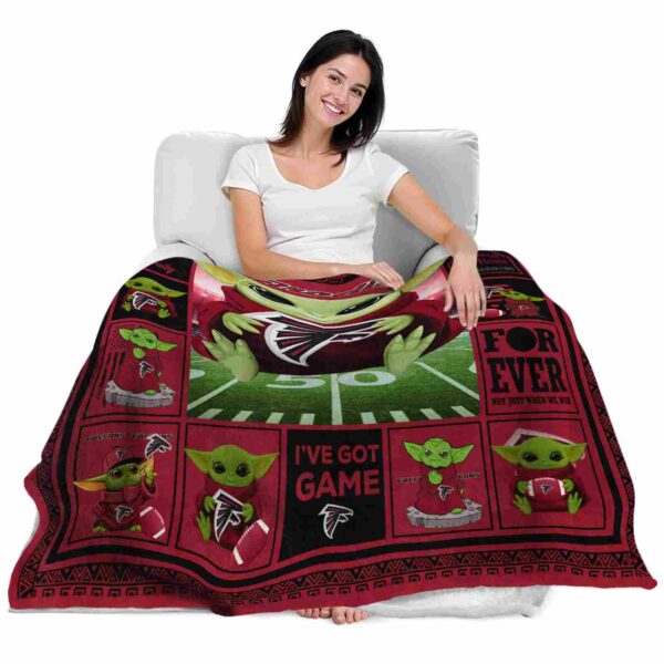 customized atlanta falcons baby yoda red blanket latest model