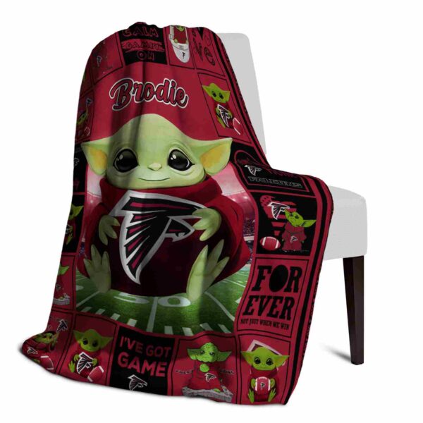 customized atlanta falcons baby yoda red blanket top rated