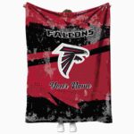 Customized Atlanta Falcons Grunge Streaks Red Blanket 1 customized atlanta falcons grunge streaks red blanket best selling