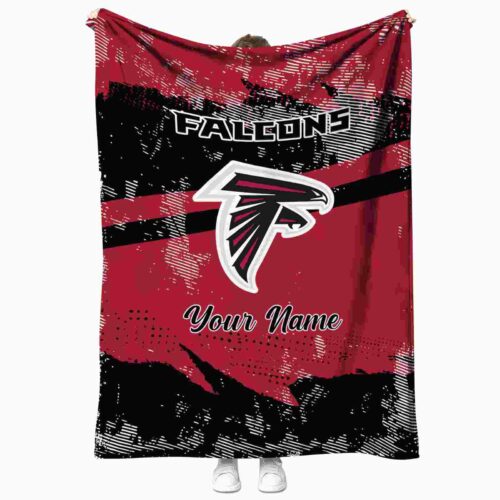 customized atlanta falcons grunge streaks red blanket best selling