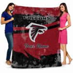 customized atlanta falcons grunge streaks red blanket best selling