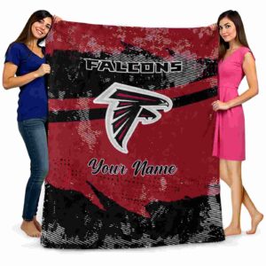 customized atlanta falcons grunge streaks red blanket fashion forward