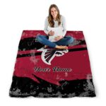 customized atlanta falcons grunge streaks red blanket best selling