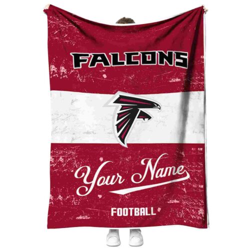 customized atlanta falcons grunge texture red white blanket best selling