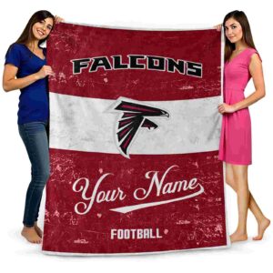 customized atlanta falcons grunge texture red white blanket fashion forward