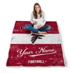 customized atlanta falcons grunge texture red white blanket high quality