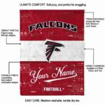 customized atlanta falcons grunge texture red white blanket new arrival