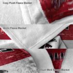 customized atlanta falcons grunge texture red white blanket premium grade