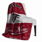 customized atlanta falcons grunge texture red white blanket top rated