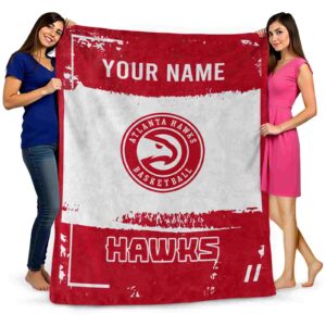 customized atlanta hawks paint strokes red white blanket fashion forward