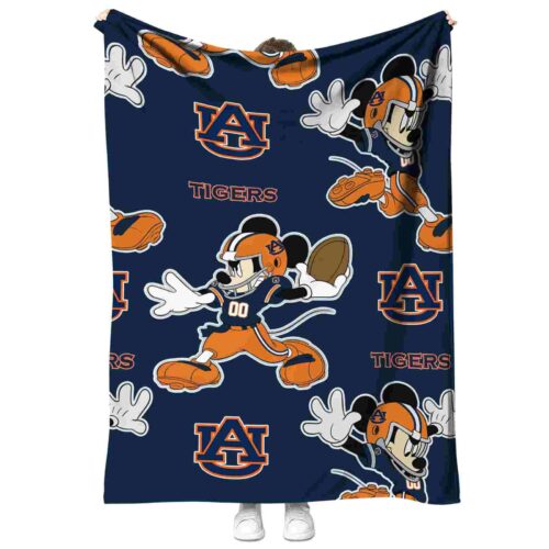 customized auburn tigers mickey navy blue blanket best selling