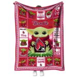 customized ball state cardinals baby yoda red blanket best selling