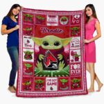 customized ball state cardinals baby yoda red blanket fashion forward