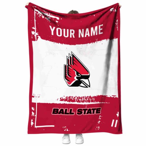 customized ball state cardinals paint strokes red white blanket best selling
