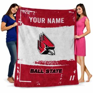 customized ball state cardinals paint strokes red white blanket fashion forward