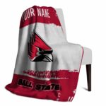 customized ball state cardinals paint strokes red white blanket top rated