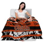 customized baltimore orioles floral stripes orange white blanket latest model