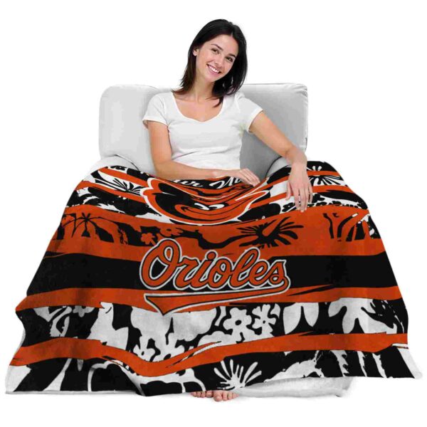 customized baltimore orioles floral stripes orange white blanket latest model